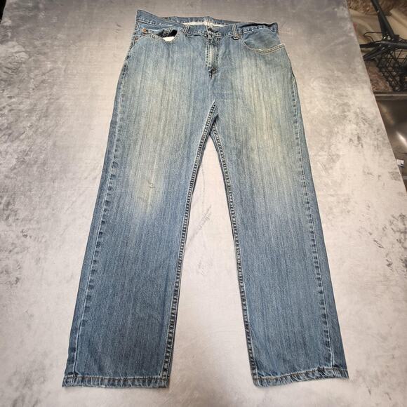 Levi's 559 Jeans Mens 38x30 Blue Relaxed Straight Denim Light Wash Faded Zip Fly - Picture 1 of 11